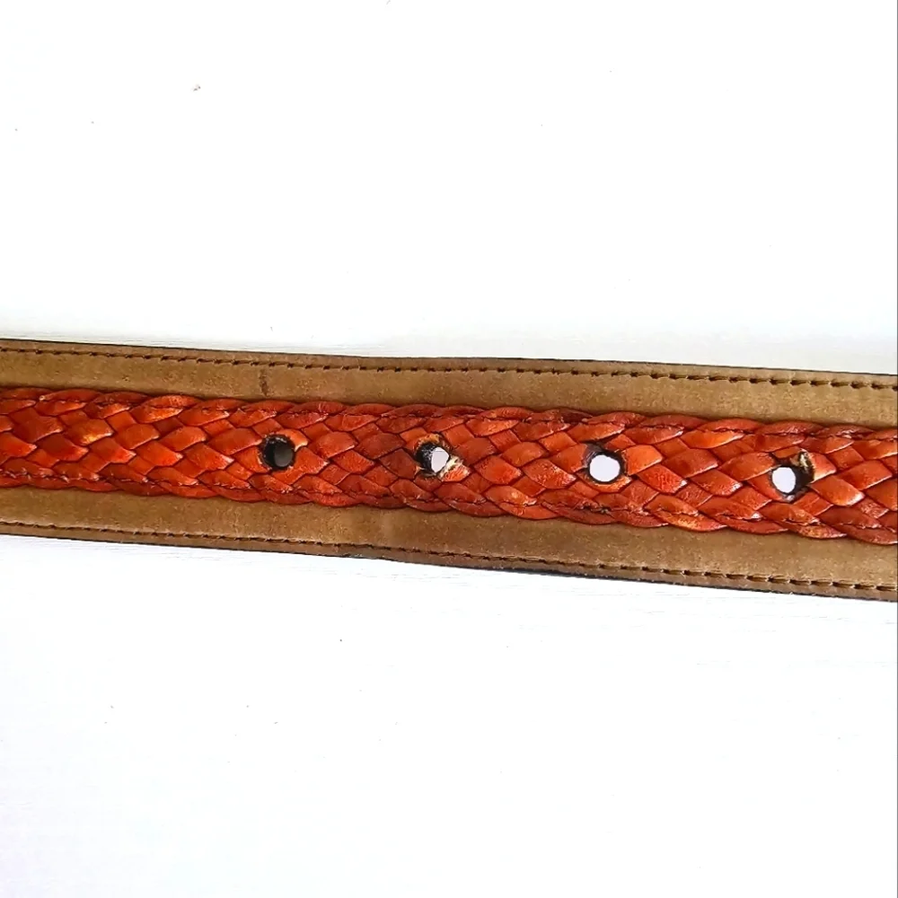 Tommy Bahama Bohemian Woven Braided Leather Made In Spain Men's Belt Size 40